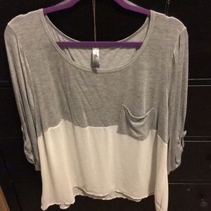 Gray and white shirt